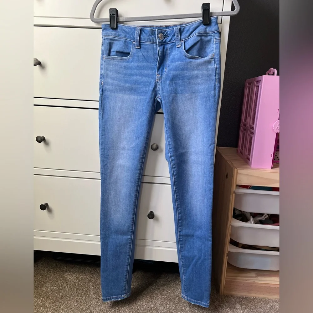 American Eagle Outfitters Light Blue Skinny Jeggings Jeans - Picture 1 of 9